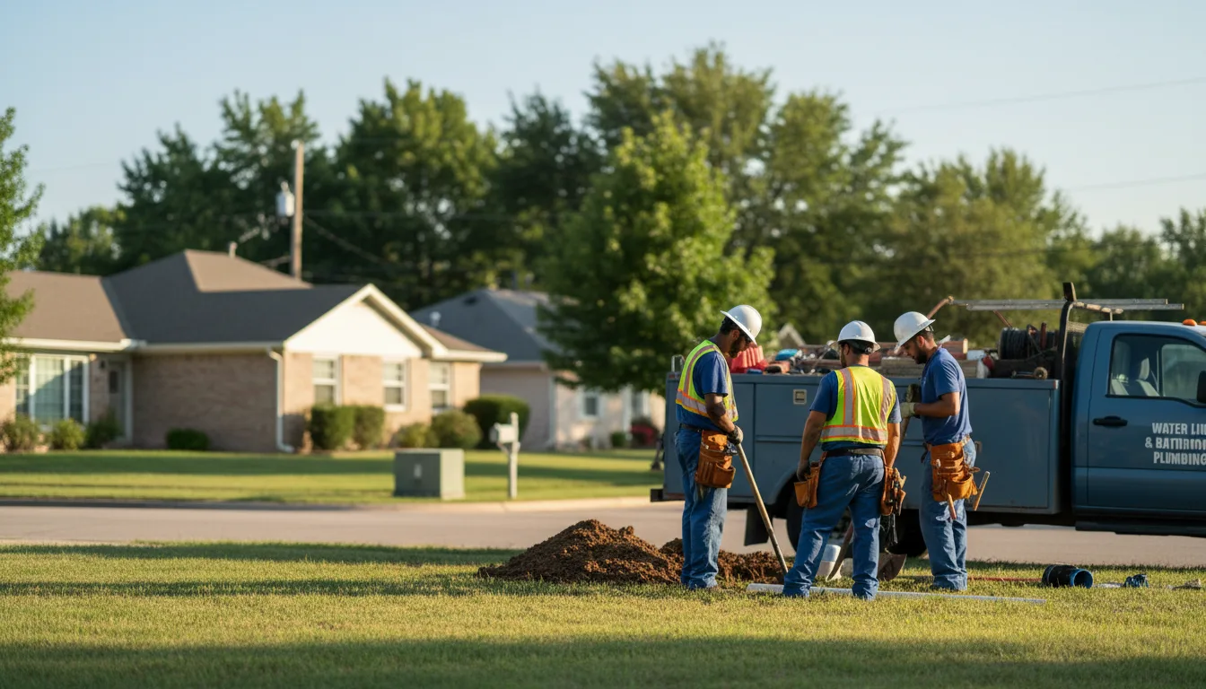 Residential water line and bathroom plumbing service in Waring, TX